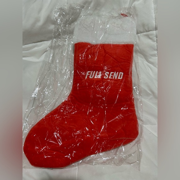 New full send red Christmas holiday stocking - Picture 2 of 3